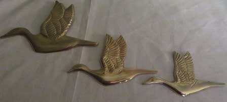 Vintage set of Brass Flying Geese