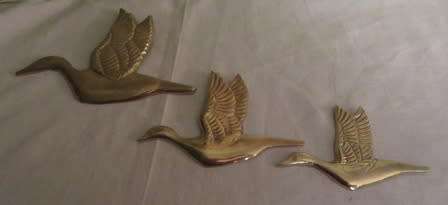 Vintage set of Brass Flying Geese