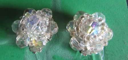 Vintage Crystal Clip on Earrings