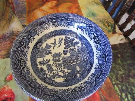 Collection of 25 Pieces of  Blue Willow  Pattern Plates and Bowls
