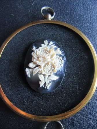 Pair of Flower Cameos Framed from Peter Bates