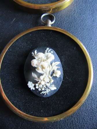 Pair of Flower Cameos Framed from Peter Bates