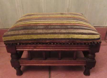 Vintage Newly Upholstered Footstool