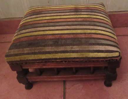Vintage Newly Upholstered Footstool