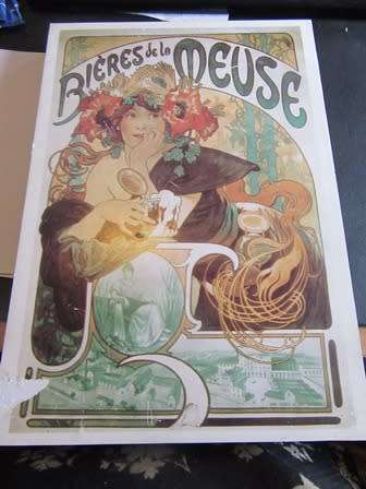 French Art Nouveau Poster Block Mounted