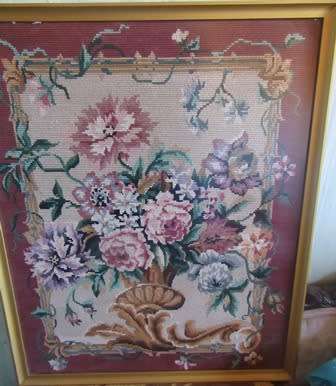 Beautiful Floral Framed Tapestry