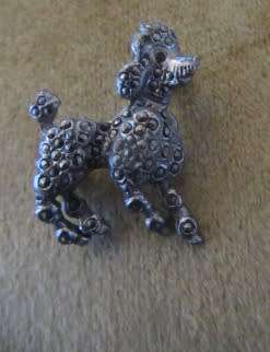 Vintage Marcasite Poodle Brooch