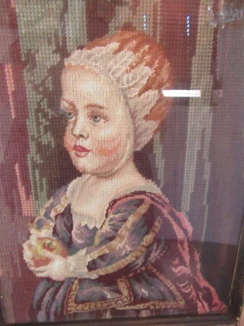 Framed Tapestry Victorian Lady