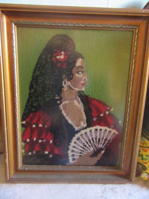 Tapestry of Spanish Dancer Framed