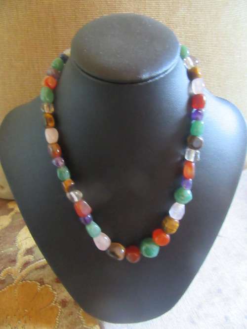 Vintage Multi  Semi Preciouse Stone Necklace