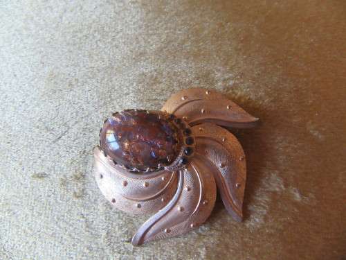 Vintage Opal Style Stone Brooch