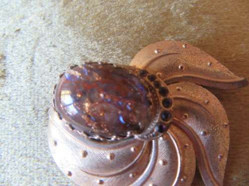 Vintage Opal Style Stone Brooch