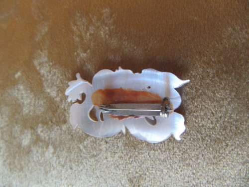 Vintage Mother of Pearl  Dragon Brooch