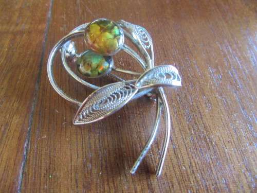Vintage Opal Style Brooch