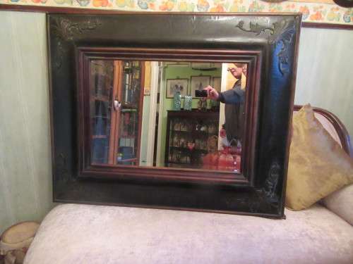 Large Wooden Decorative Bevelled Mirror