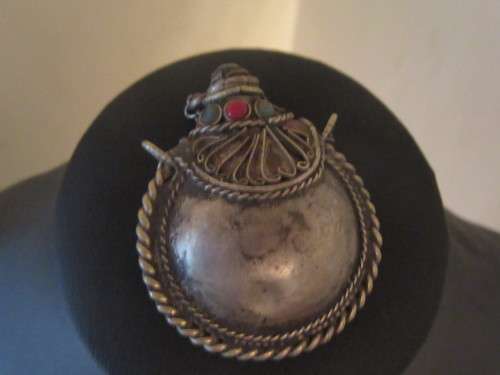 Stunning Minature Indian Silver Perfume Bottle