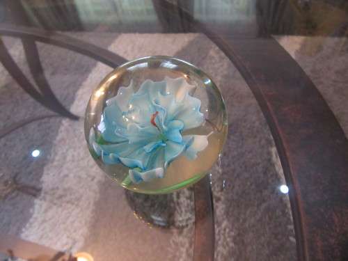 Floral Glass Paperweight