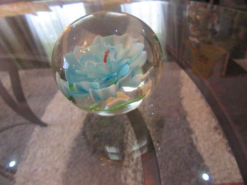 Floral Glass Paperweight