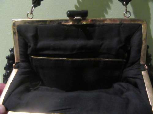 Gorgeous Vintage Black Beaded Handbag