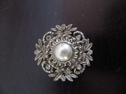 Faux Pearl Brooch