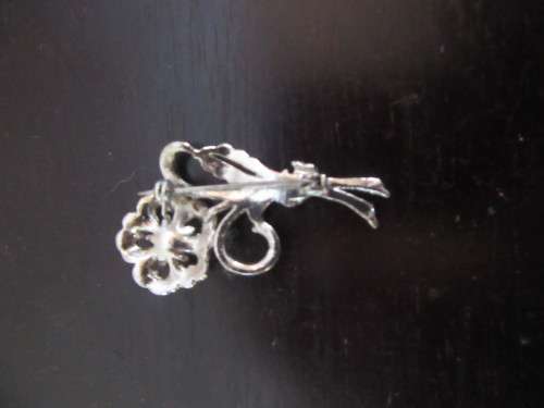 Gorgeous Marcasite Flower Brooch with Pearl