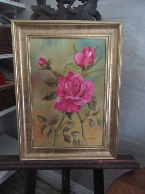 Rose Painting by Jill Seymour Framed