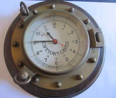 Porthole Style Capetown Castle Wall Clock Quartz