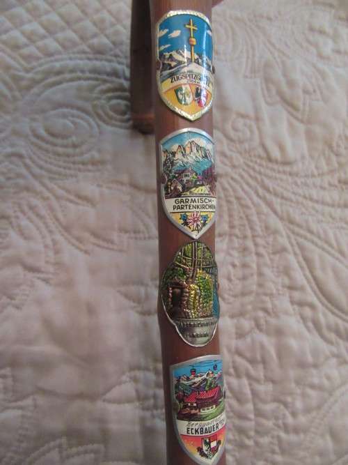 Swiss/ German Hiking Staff With Badges (Stocknagels)