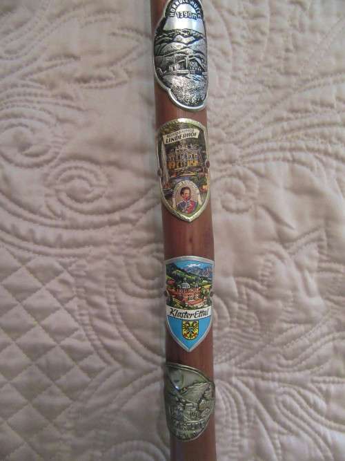 Swiss/ German Hiking Staff With Badges (Stocknagels)