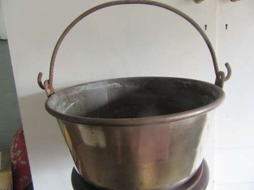 Antique Brass Jam Pot with Handle