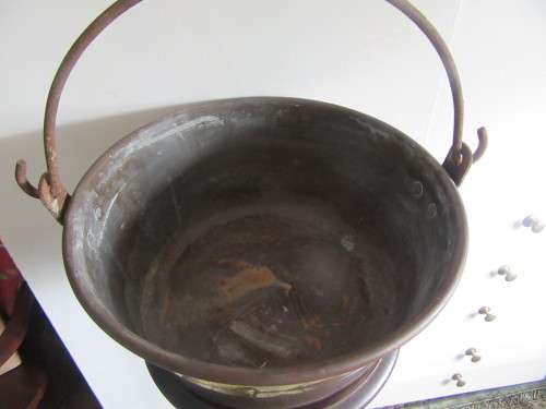 Antique Brass Jam Pot with Handle