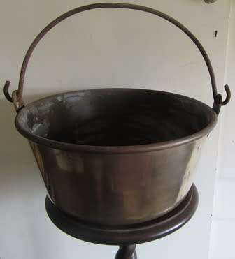 Antique Brass Jam Pot with Handle