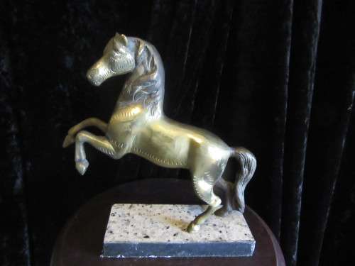 Vintage Signed Tonny Bronze of "Rearing Horse" on a Marble Base by Brazilian Artist