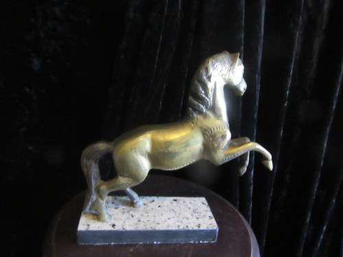 Vintage Signed Tonny Bronze of "Rearing Horse" on a Marble Base by Brazilian Artist
