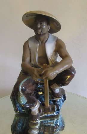 Chinese Shiwan  Mudman Figurine Large