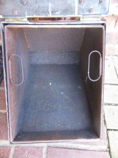 Victorian Copper & Brass Coal Scuttle With Shovel & Liner on Brass Wheels