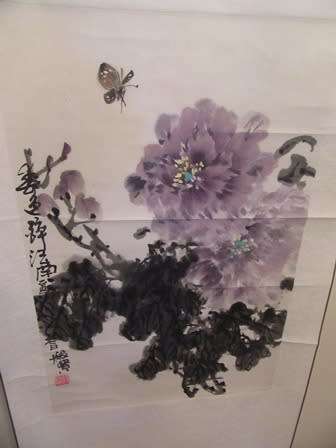 Chinese Long  Silk Scroll Panel