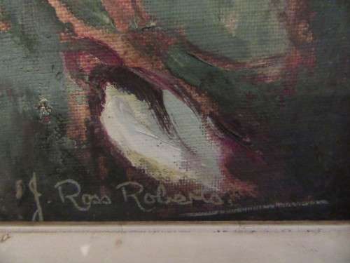 Still Life Painting of White Roses  by J Ross Roberts