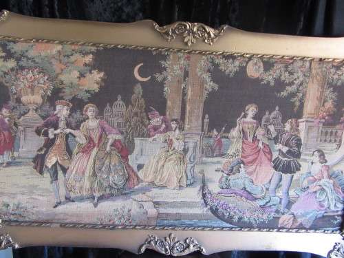 French Tapestry Framed in Ornate Gold Frame