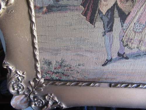 French Tapestry Framed in Ornate Gold Frame