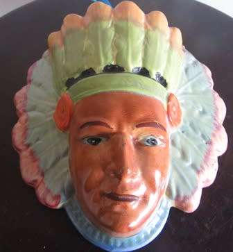 Rare Burleighware Native American Wall Pocket Vase  C1930