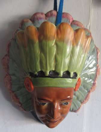 Rare Burleighware Native American Wall Pocket Vase  C1930