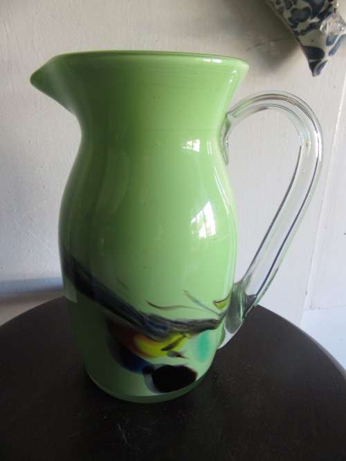Murano Art Glass Water Pitcher with 2x Glasses