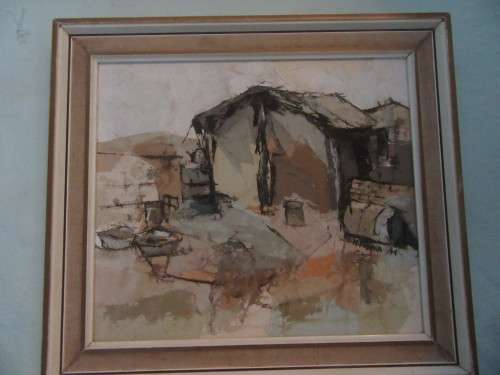 Welcome Koboka SA Artist  Township Scene Investment Painting