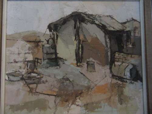 Welcome Koboka SA Artist  Township Scene Investment Painting