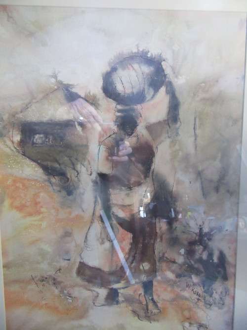 Welcome Koboka SA Artist Water Carrier Investment Painting