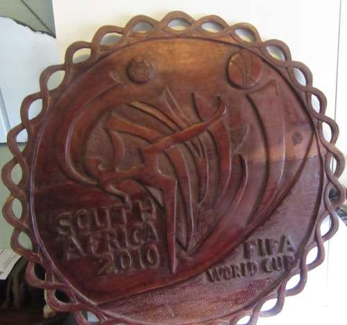 Large  Round Wooden Plaque Fifa World Cup SA 2010 With Logo
