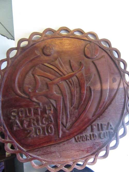 Large  Round Wooden Plaque Fifa World Cup SA 2010 With Logo
