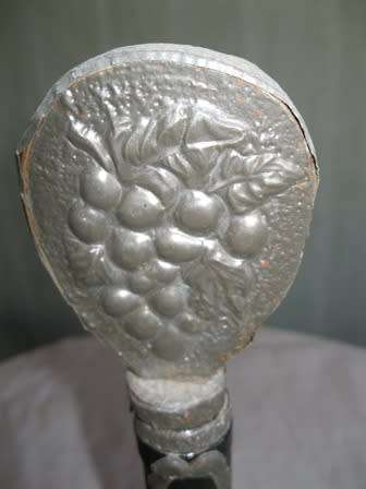 Green Decanter With Pewter Overlay