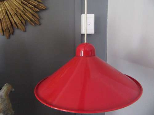 Red Enamel Hanging Light